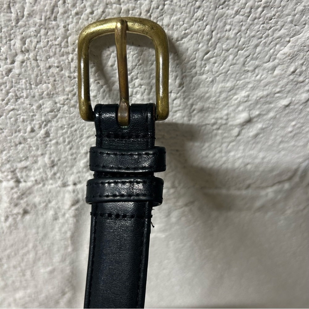 VTG COACH Black/Brown Tanned Cowhide Leather Belt #6600 Brass Buckle Sz 36”/90cm - Picture 9 of 11
